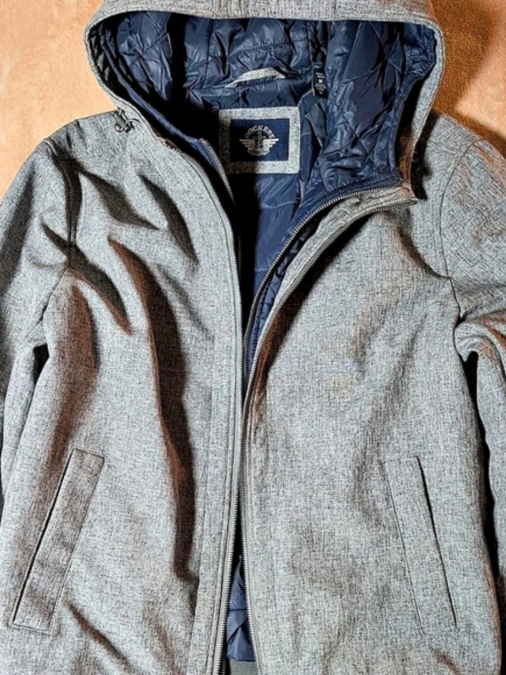 Dockers Men's Gray Hooded Performance Jacket Size Medium